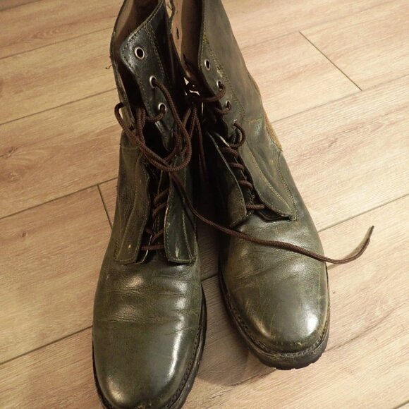 Leather Locke Lace Up Combat Boots 11 - Punk Rock - Picture 5 of 10